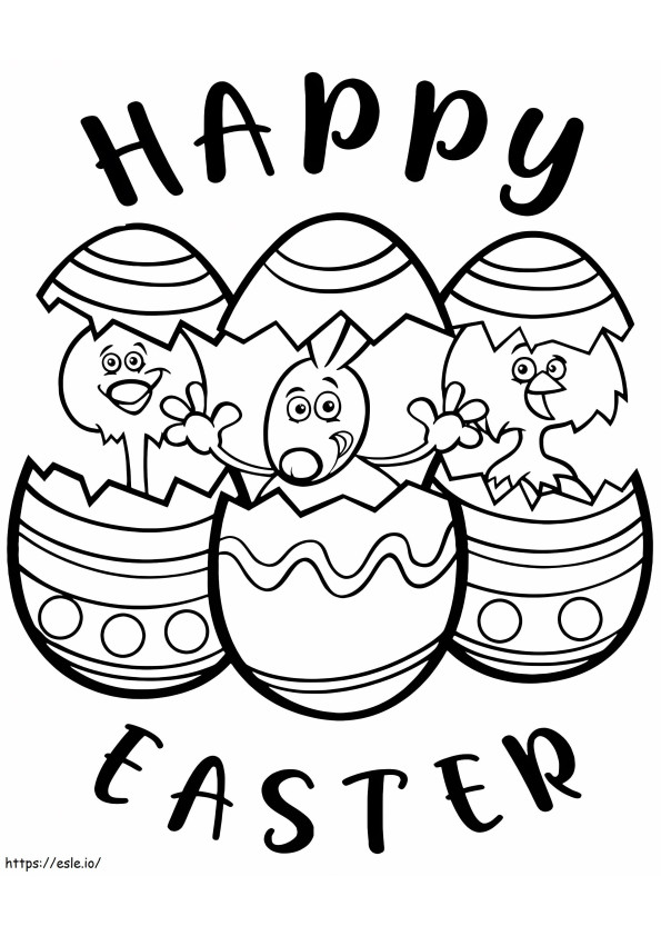 Funny Easter Card coloring page