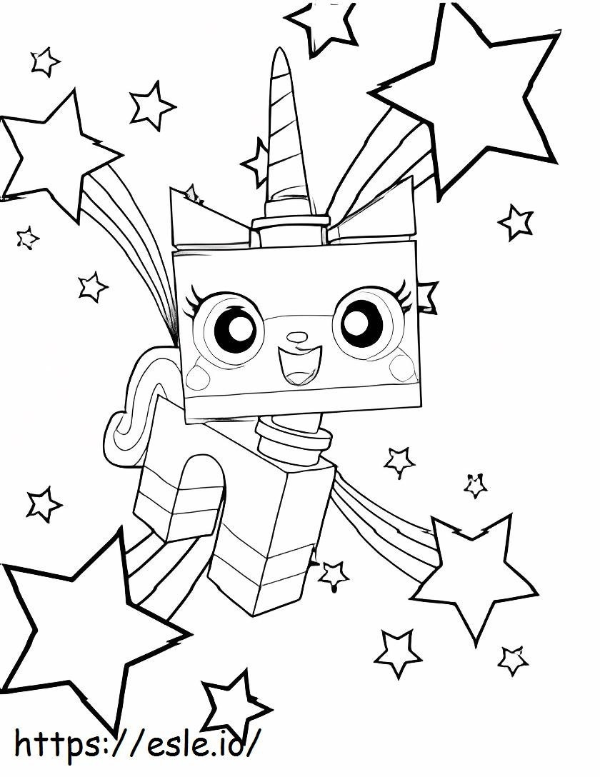Unikitty And Stars To Color coloring page