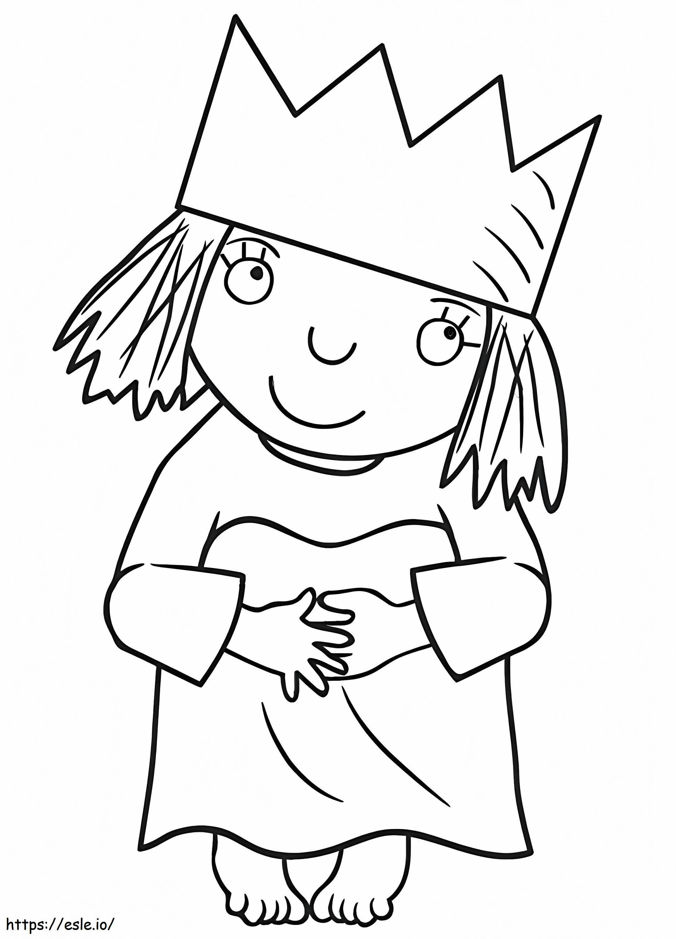 Putri Kecil yang Bahagia: Gambar Mewarnai Gratis untuk Dicetak