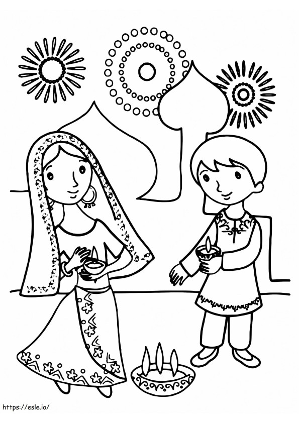 Diwali 2 coloring page