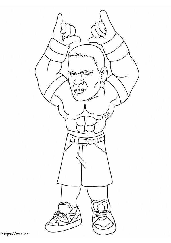 John Cena-figuur kleurplaat