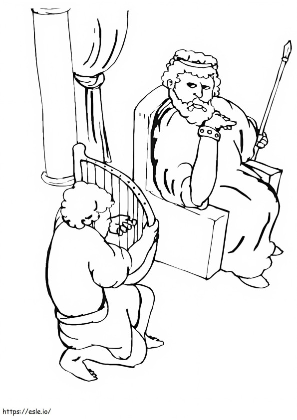 Playing Harp 4 coloring page