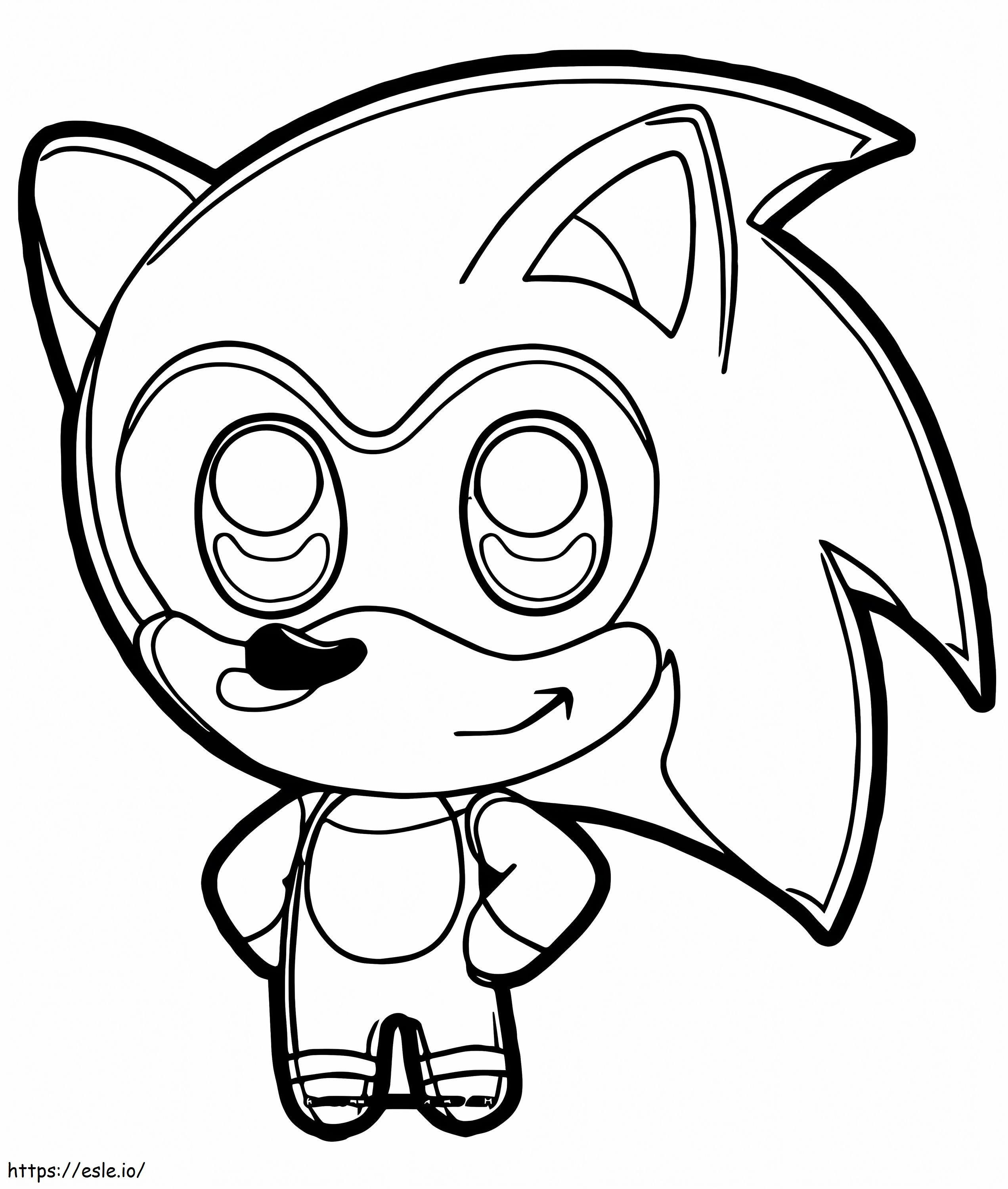 Chibi Sonic coloring page