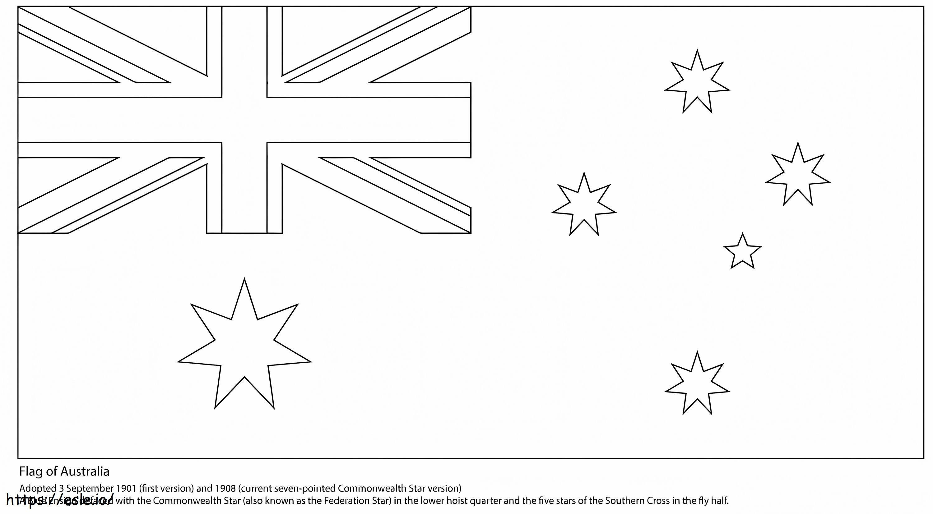 Bendera Australia Gambar Mewarnai