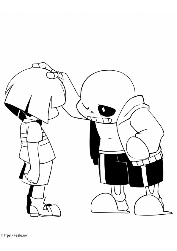 Sans And Frisk Undertale coloring page
