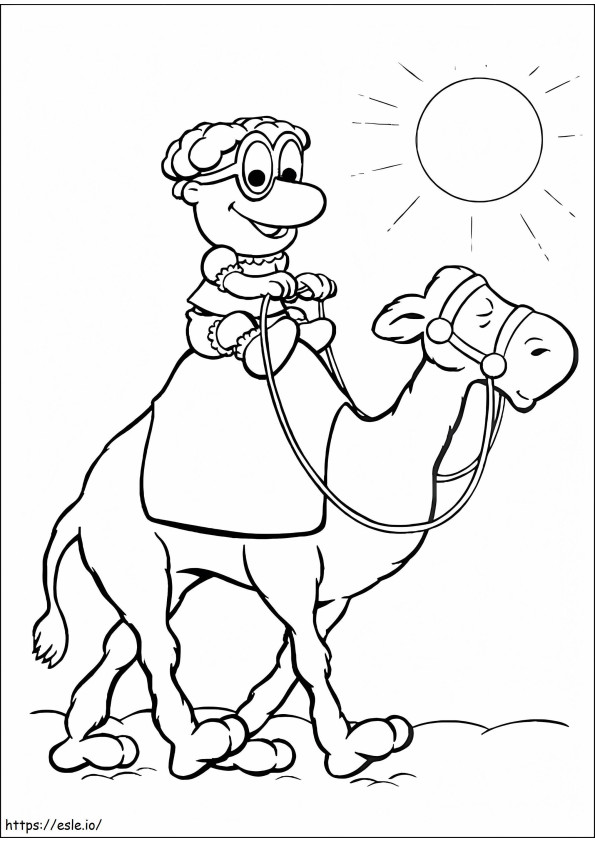 Bebê Skeeter em um camelo para colorir
