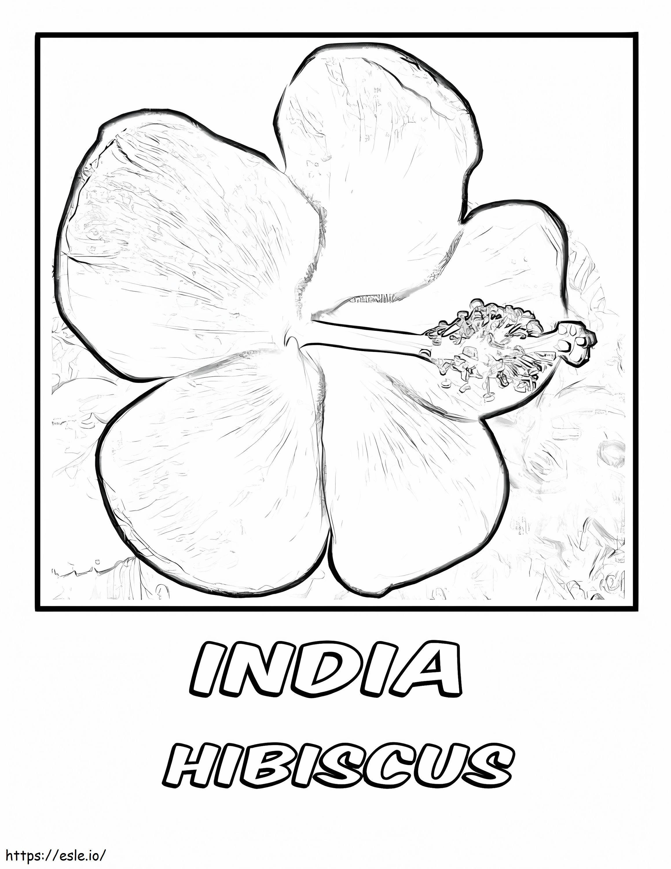 Indiase hibiscus kleurplaat kleurplaat