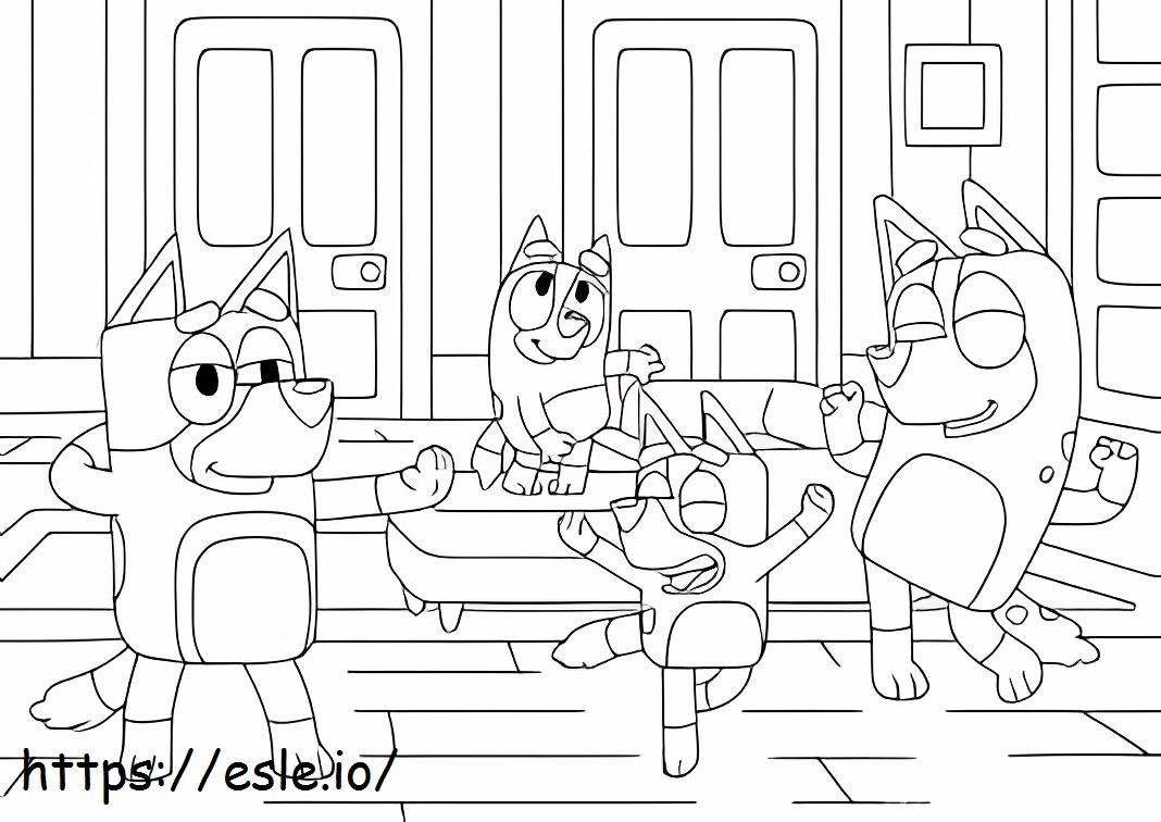Bluey With House coloring page