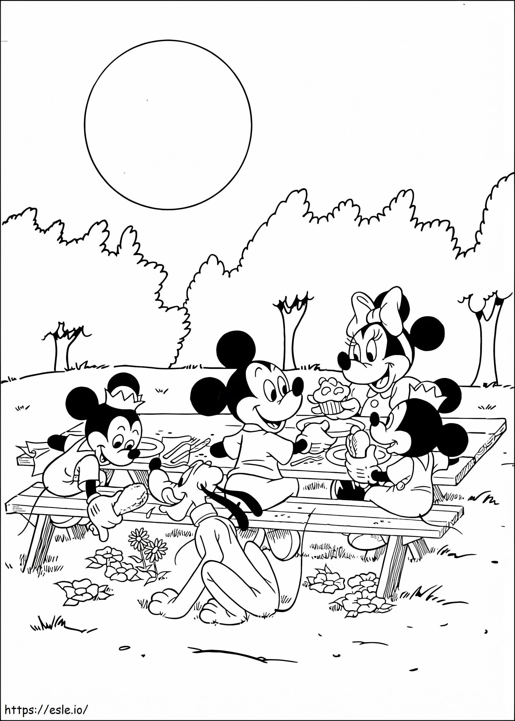 Coloriage La famille de Mickey à imprimer dessin