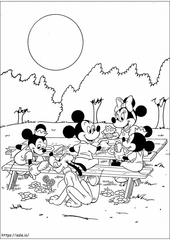 Coloriage La famille de Mickey à imprimer dessin