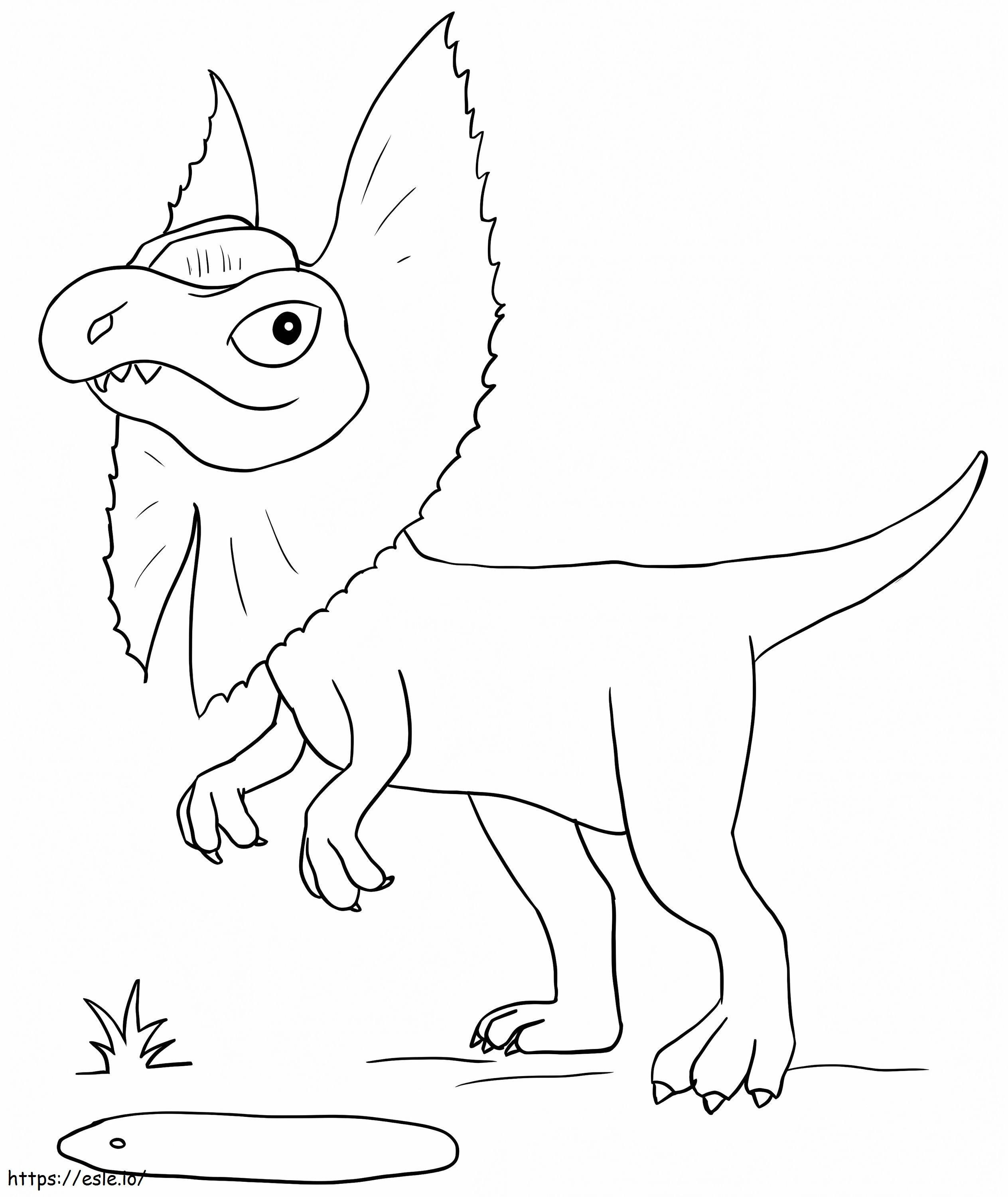 Dilophosaurus yang lucu Gambar Mewarnai