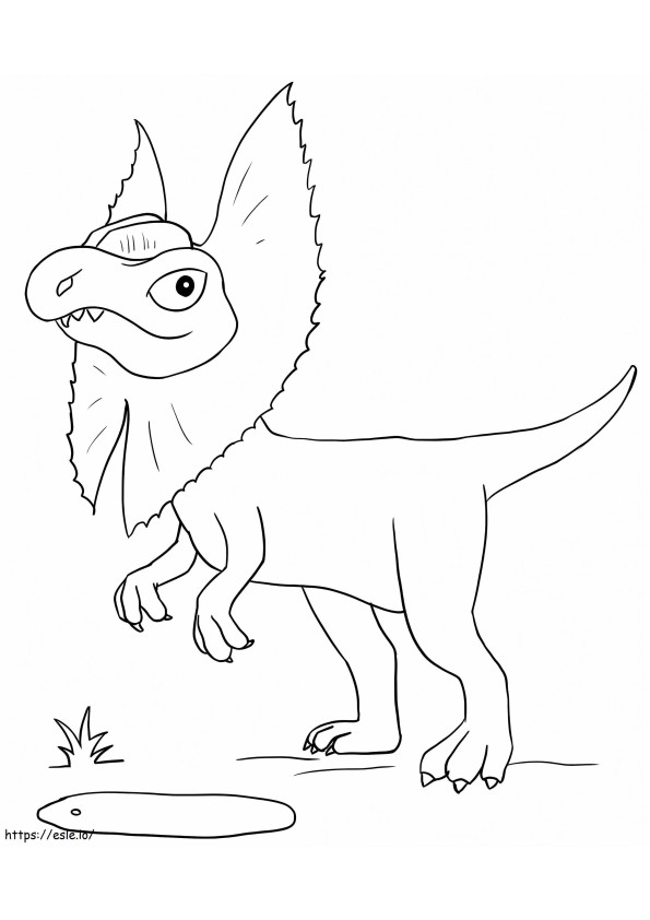 Söpö Dilophosaurus värityskuva