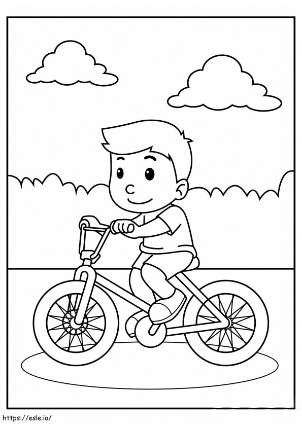Smiling Boy Riding Bicycle