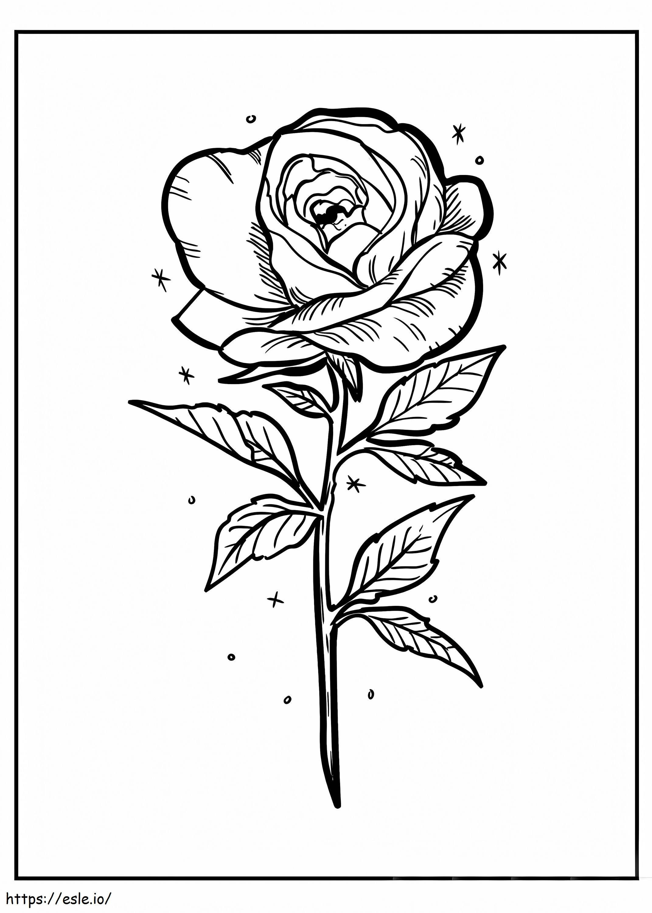 Coloriage Rose basique à imprimer dessin