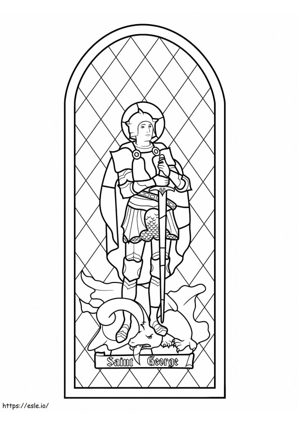 Saint George Stained Glass coloring page