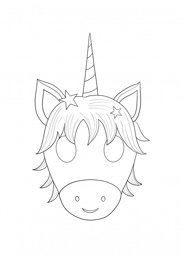 Máscara de unicornio para colorear e imprimir gratis.