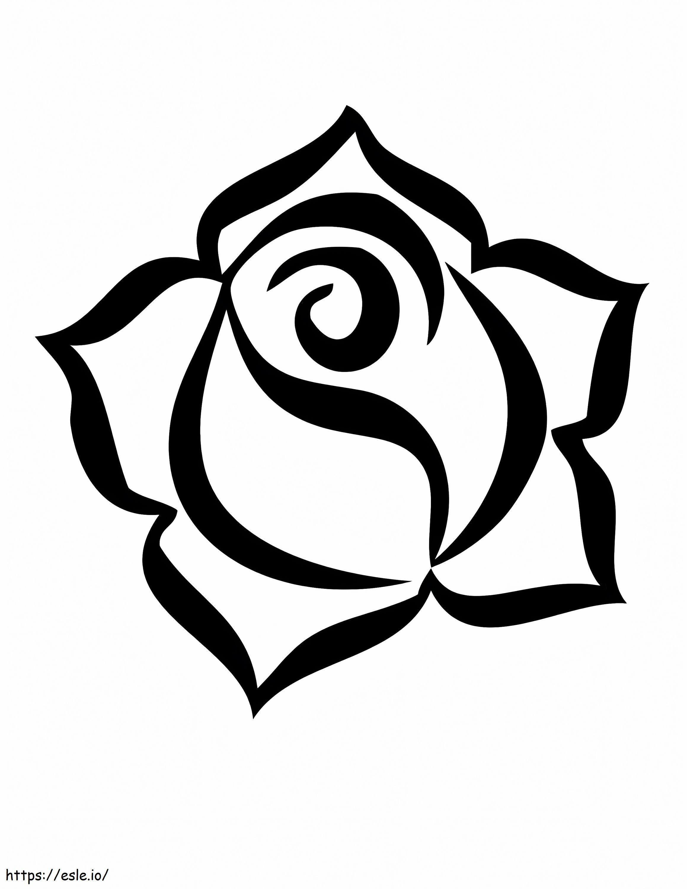 Coloriage Rose facile à imprimer dessin