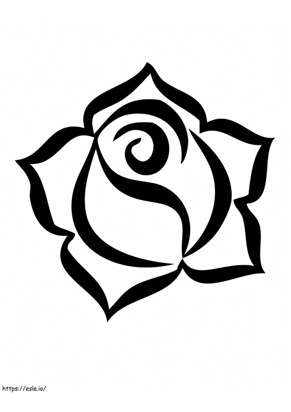 Coloriage Rose facile à imprimer dessin