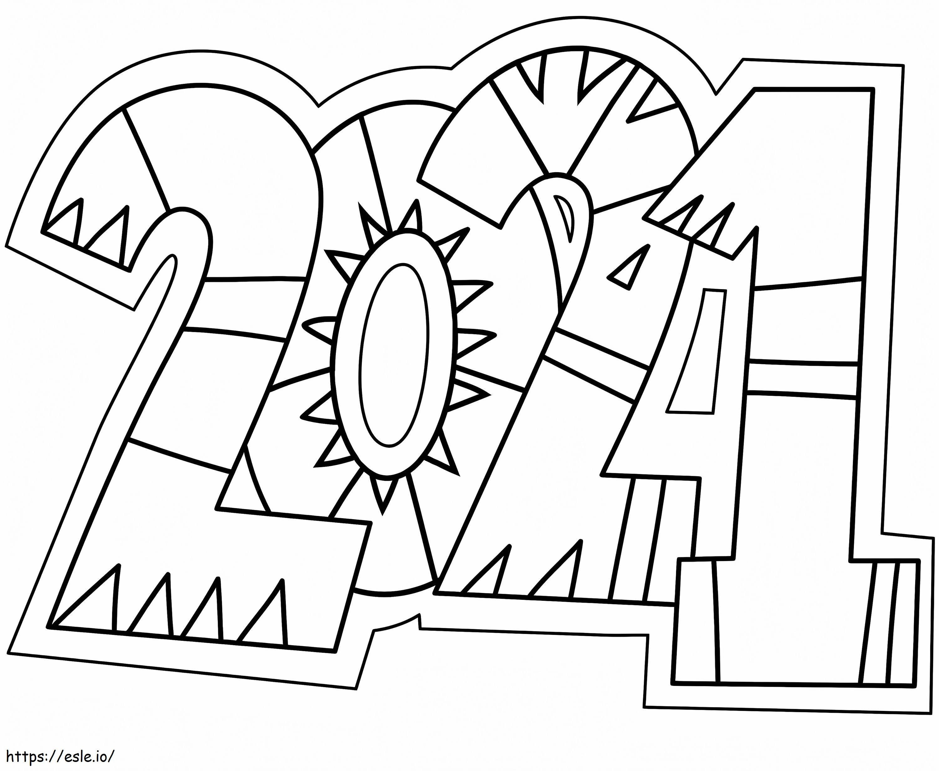 Year 2021 Doodle coloring page
