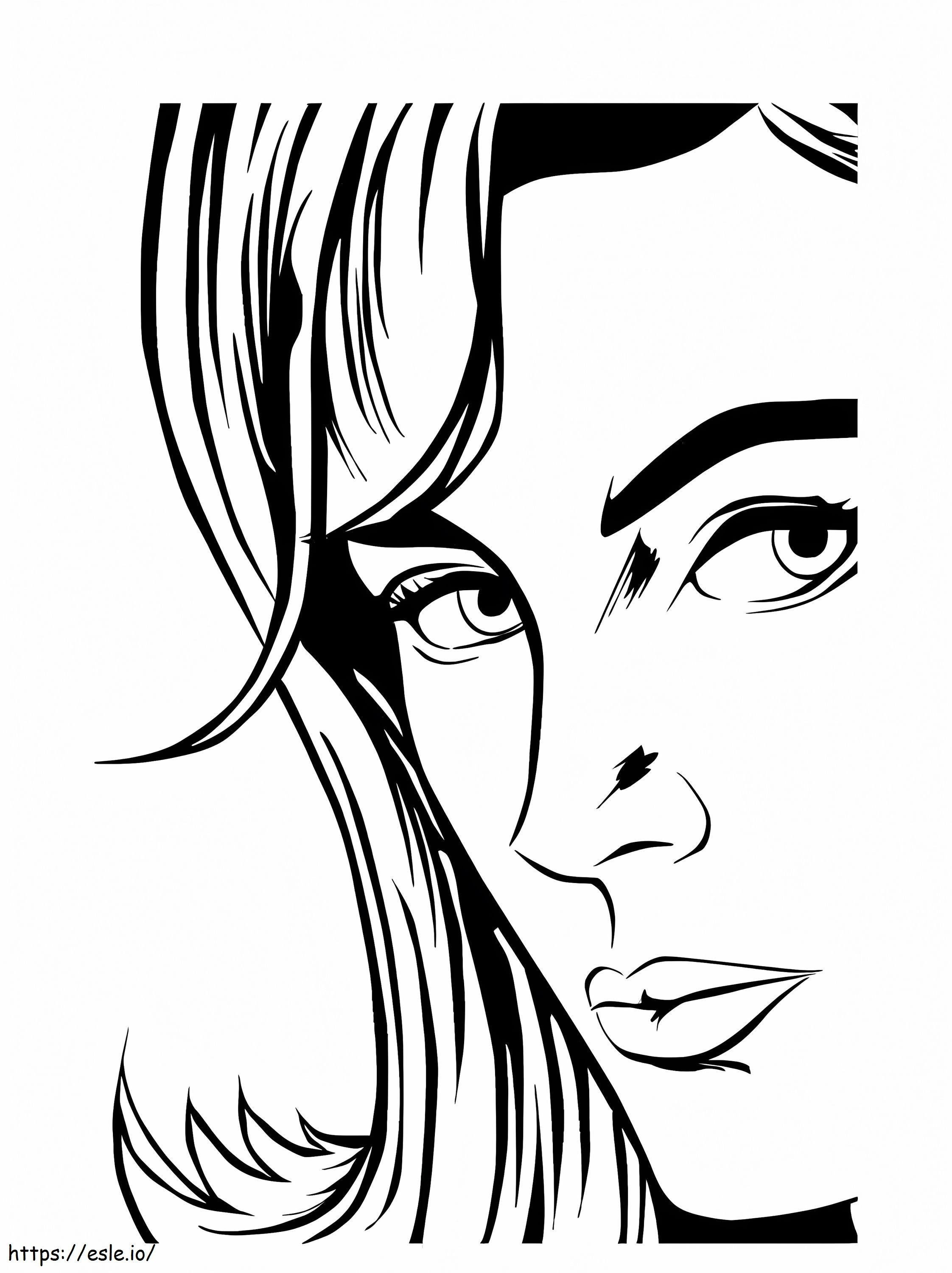 Face Of Lady Tumblr coloring page