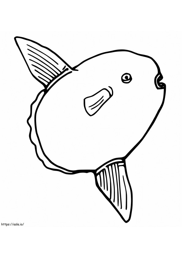 Ikan mola-mola yang mudah Gambar Mewarnai