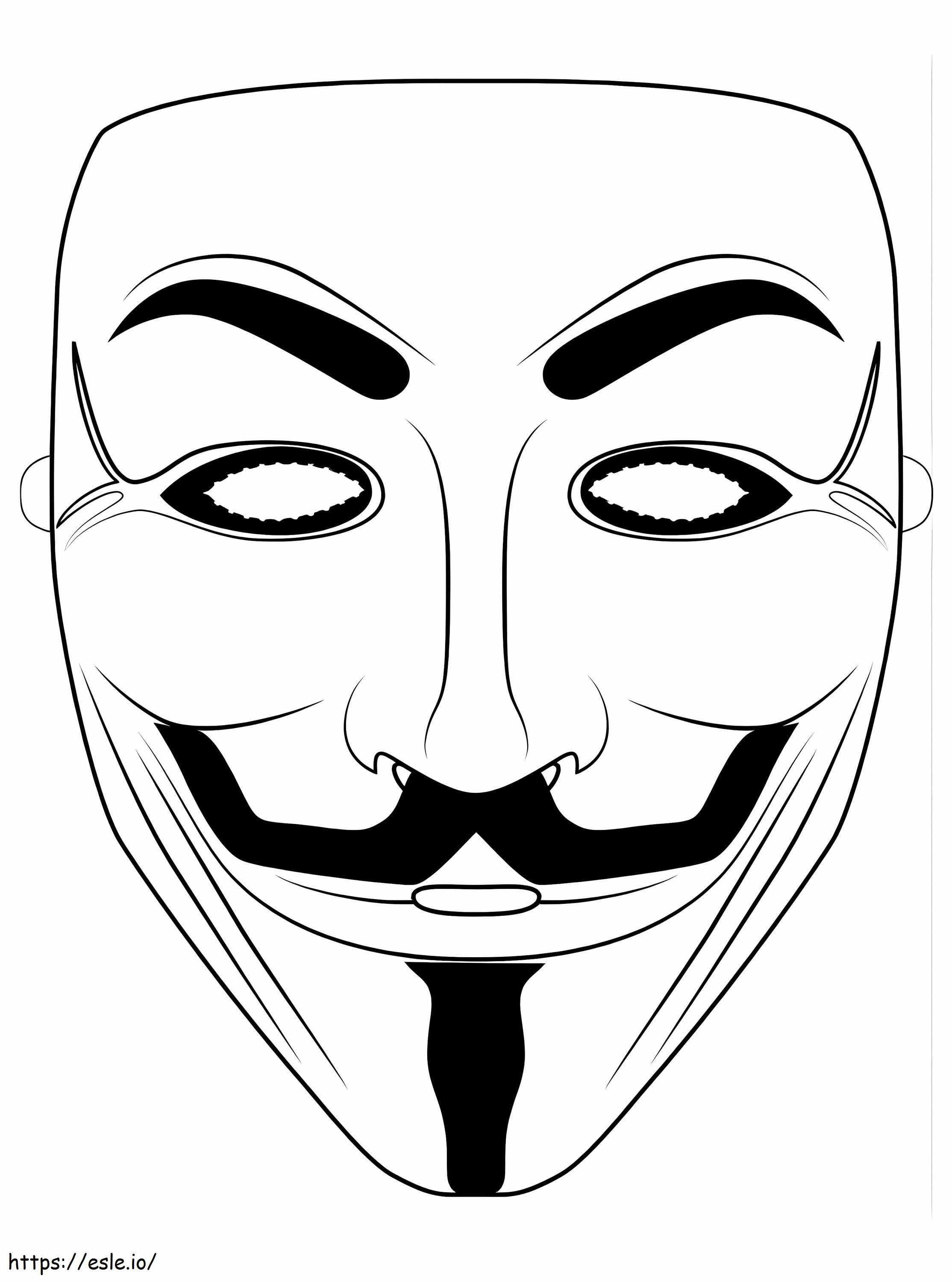 Anonyymi naamio värityskuva