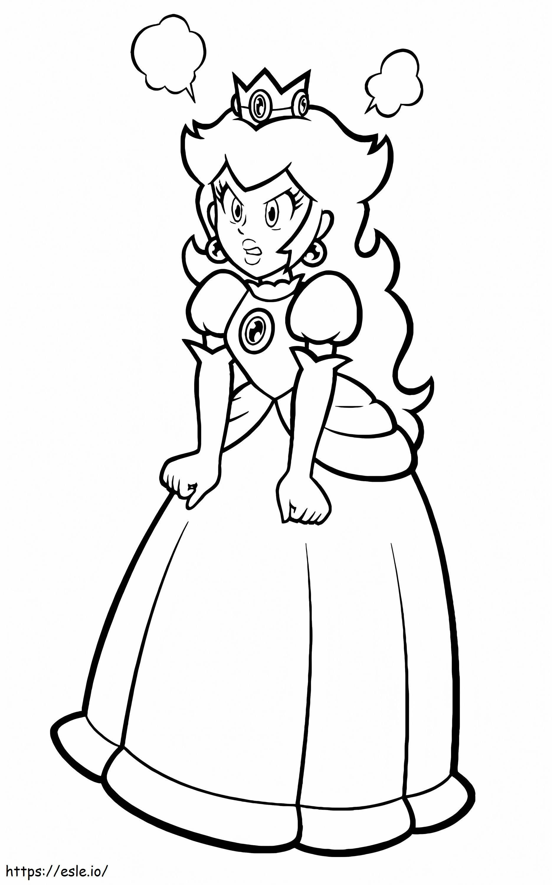 La principessa Peach arrabbiata da colorare