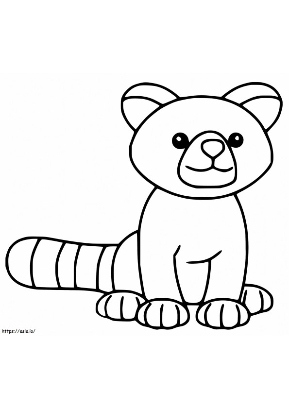 Coloriage Joyeux panda roux à imprimer dessin