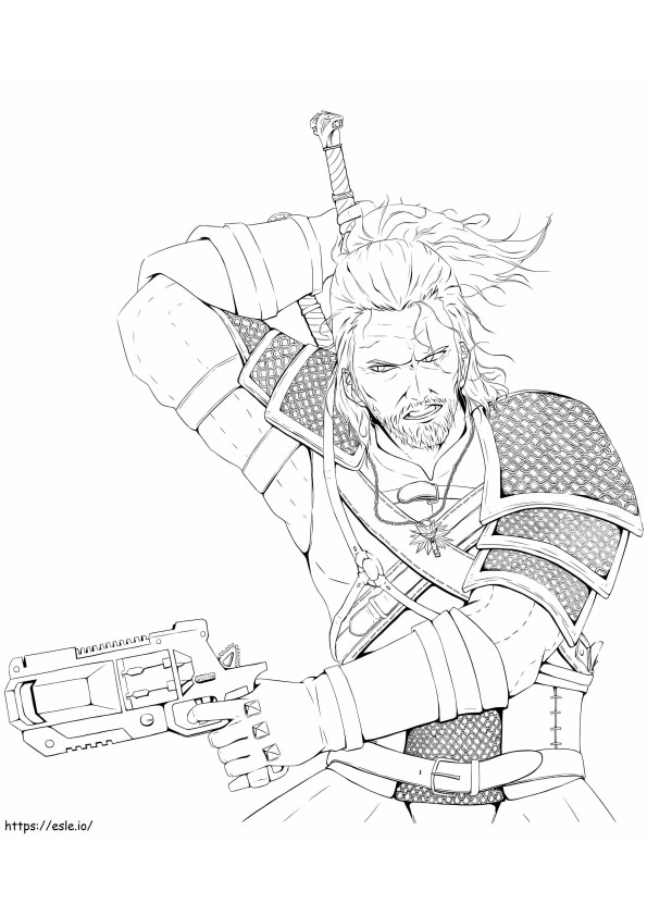 Geralt yang luar biasa Gambar Mewarnai