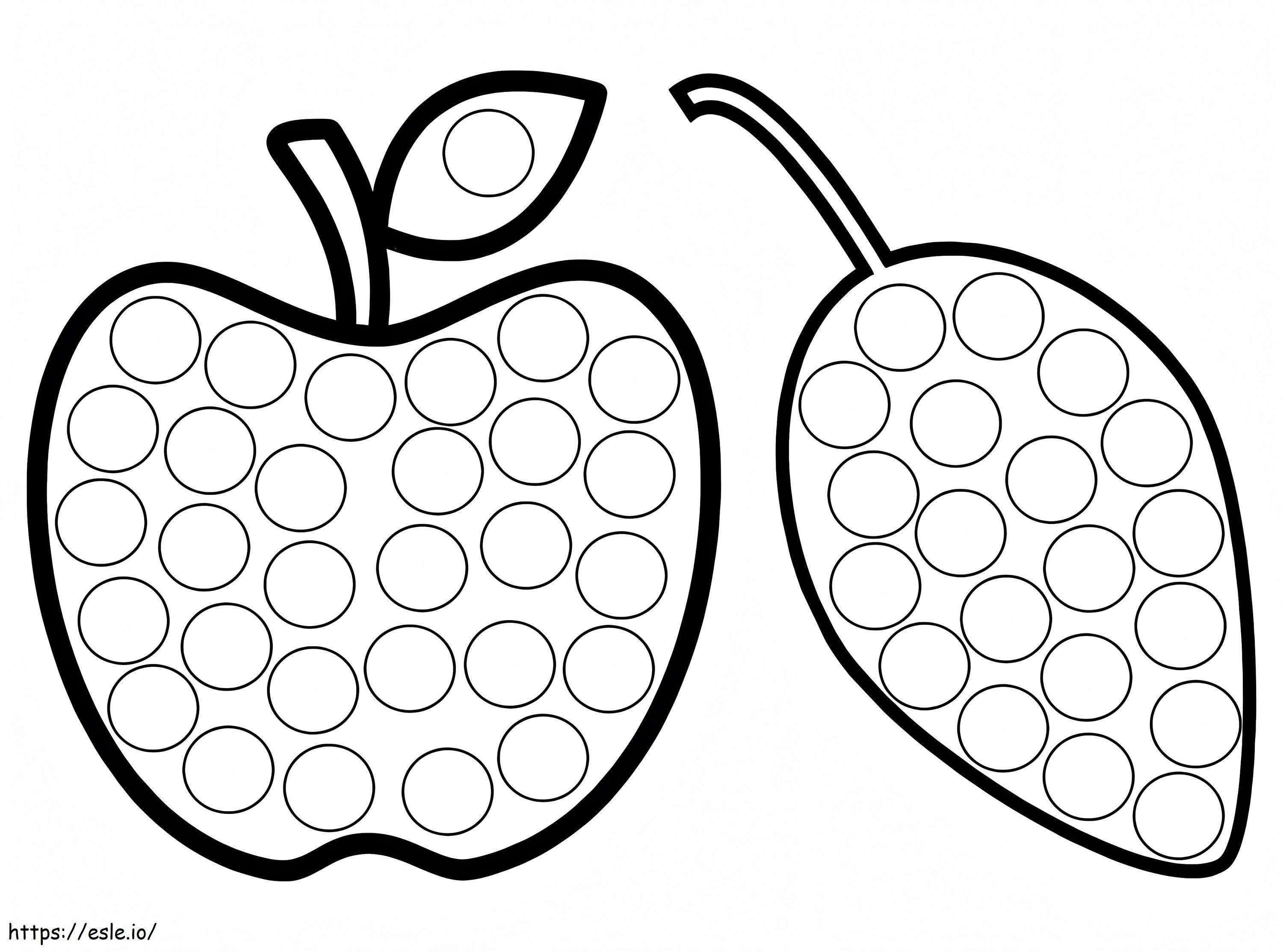 Fruits Dot Marker coloring page