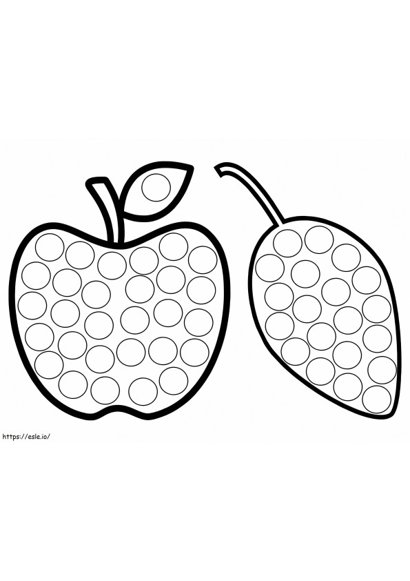 Fruits Dot Marker coloring page