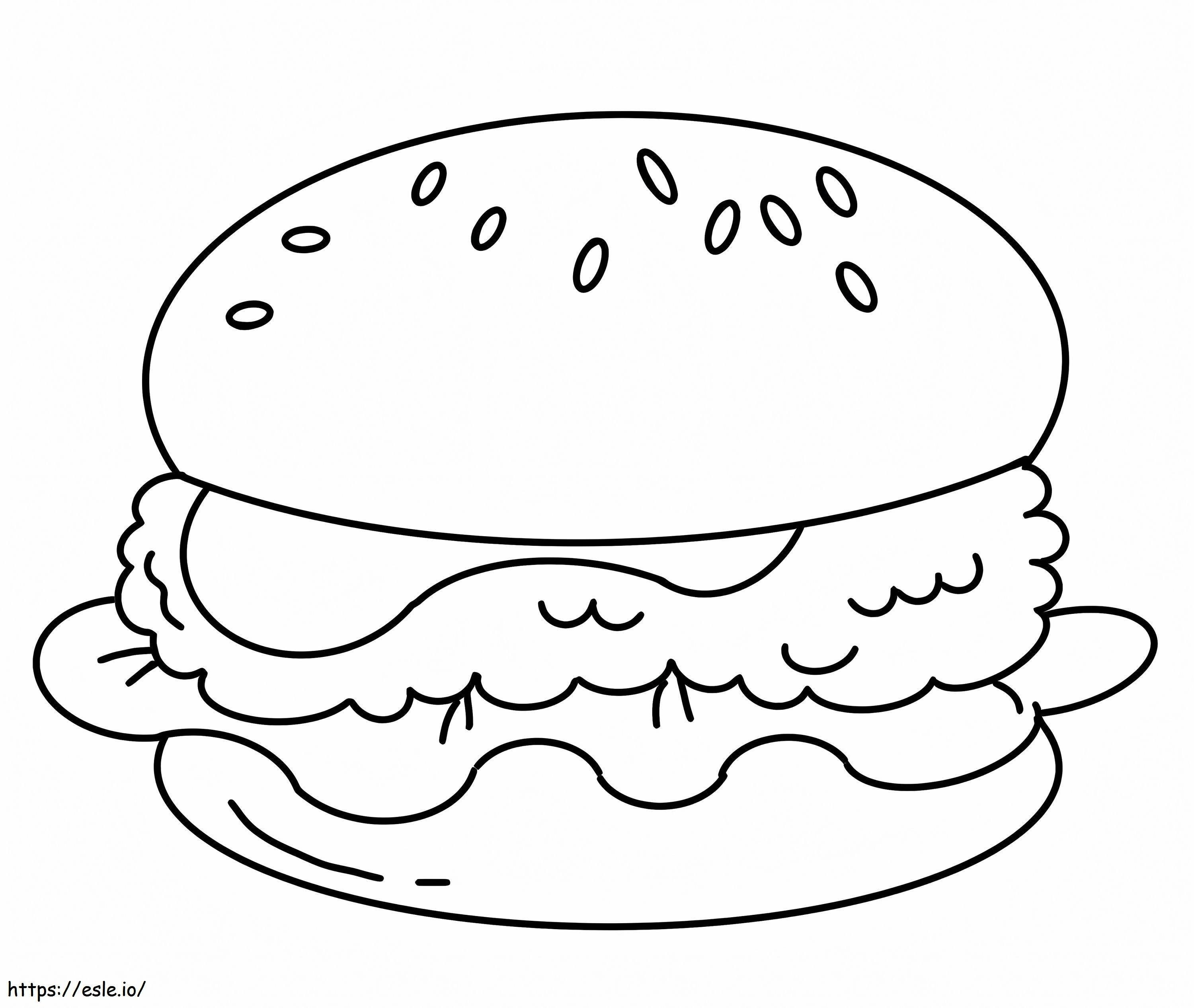 Eenvoudige hamburger kleurplaat kleurplaat