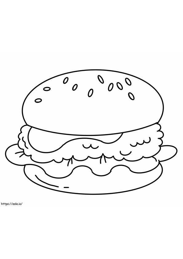 Coloriage Hamburger simple à imprimer dessin