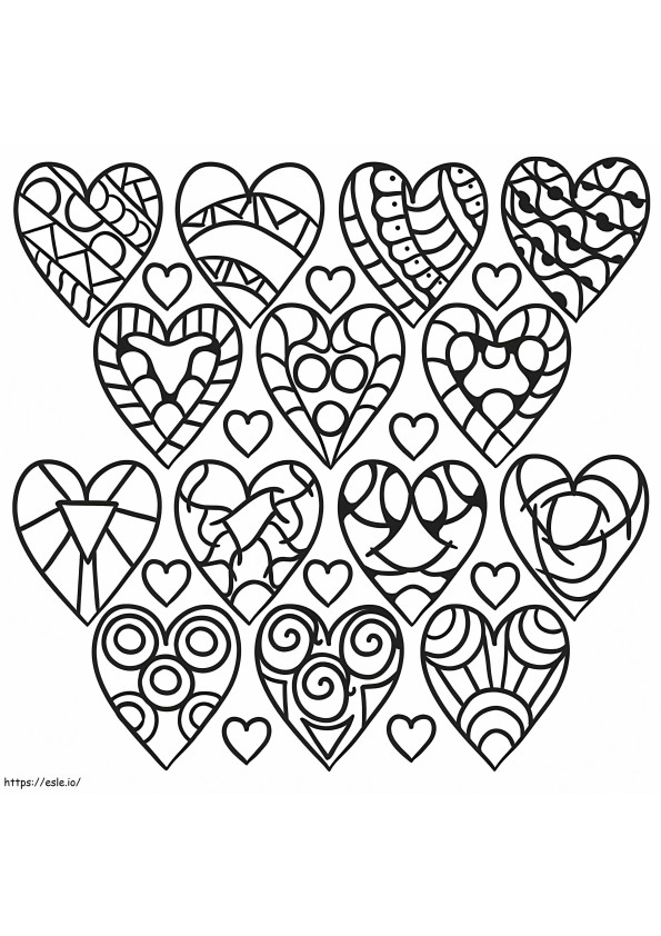 Coloriage Modèle de coeurs à imprimer dessin