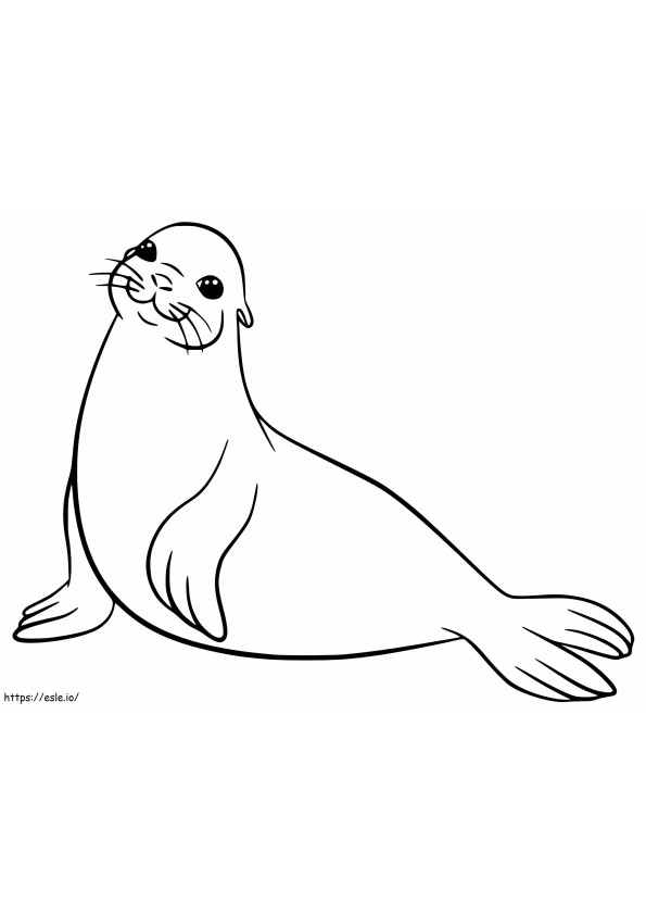 Coloriage Joli lion de mer à imprimer dessin