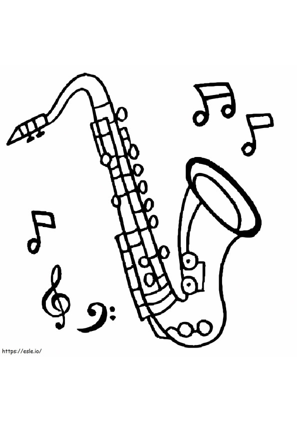 Coloriage Musique normale pour saxophone à imprimer dessin