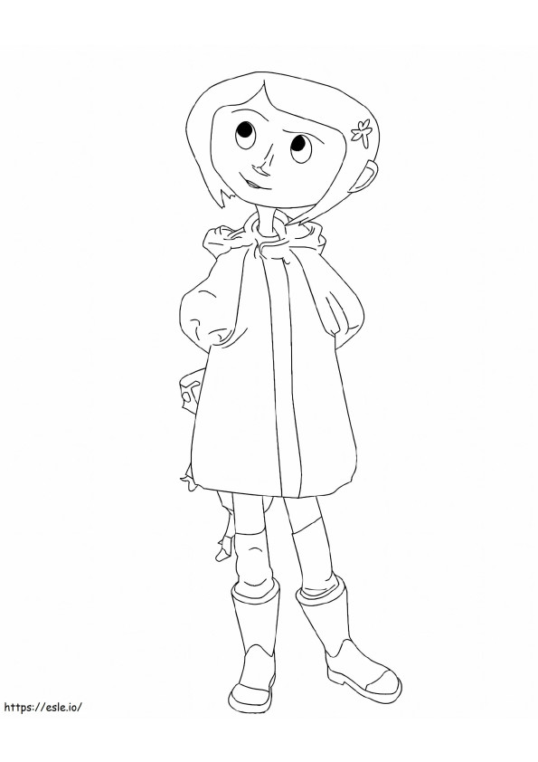 Cute Coraline coloring page