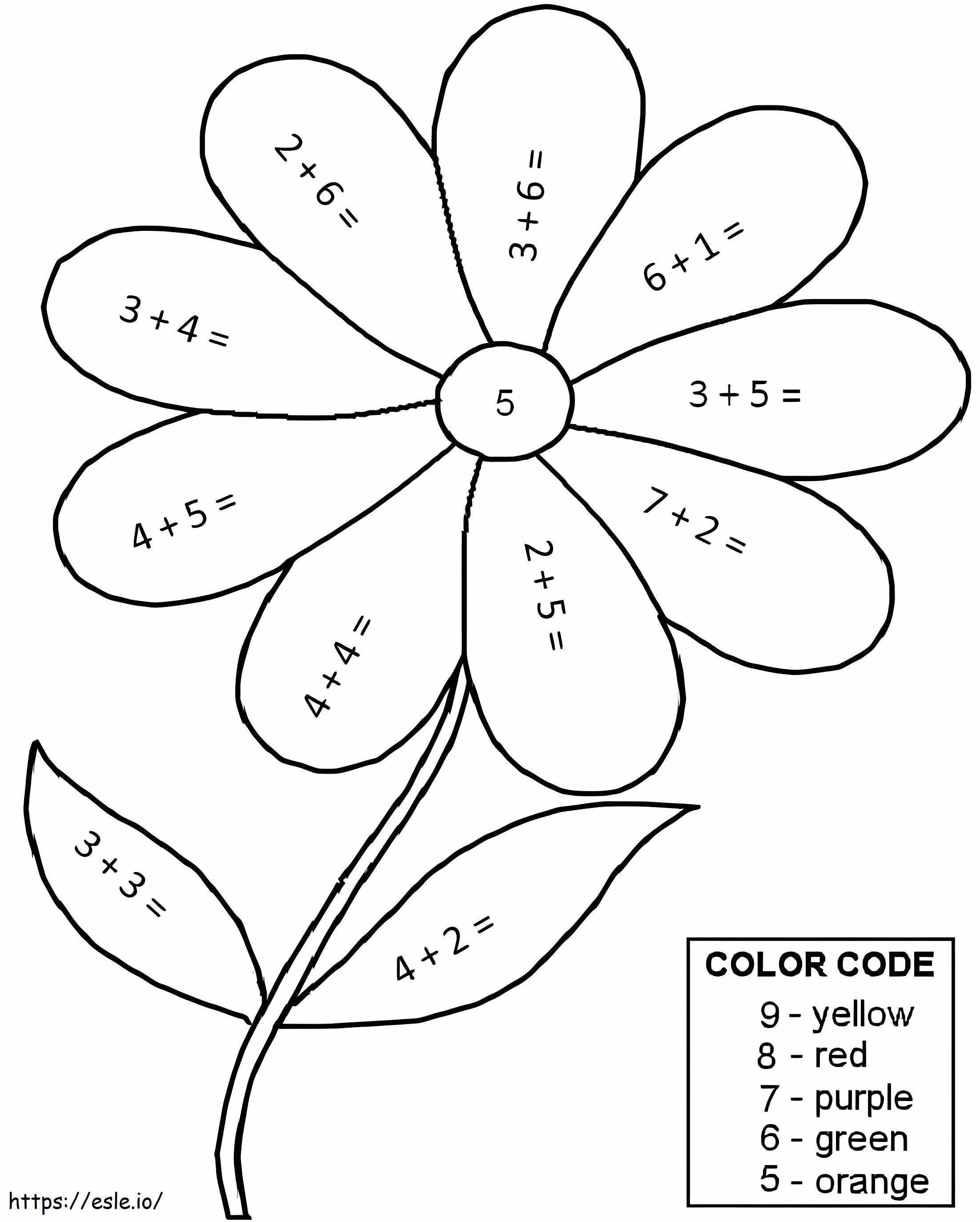 Çiçek Matematik Çalışma Sayfası boyama