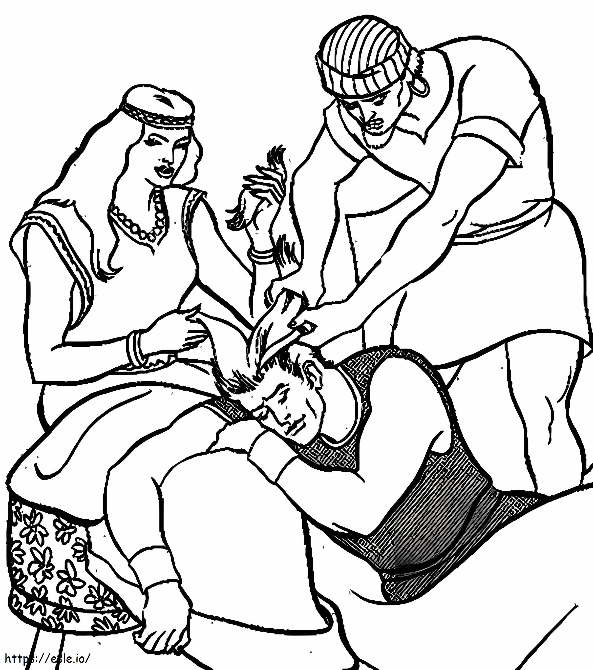 Cutting Samsons Hair 1 coloring page