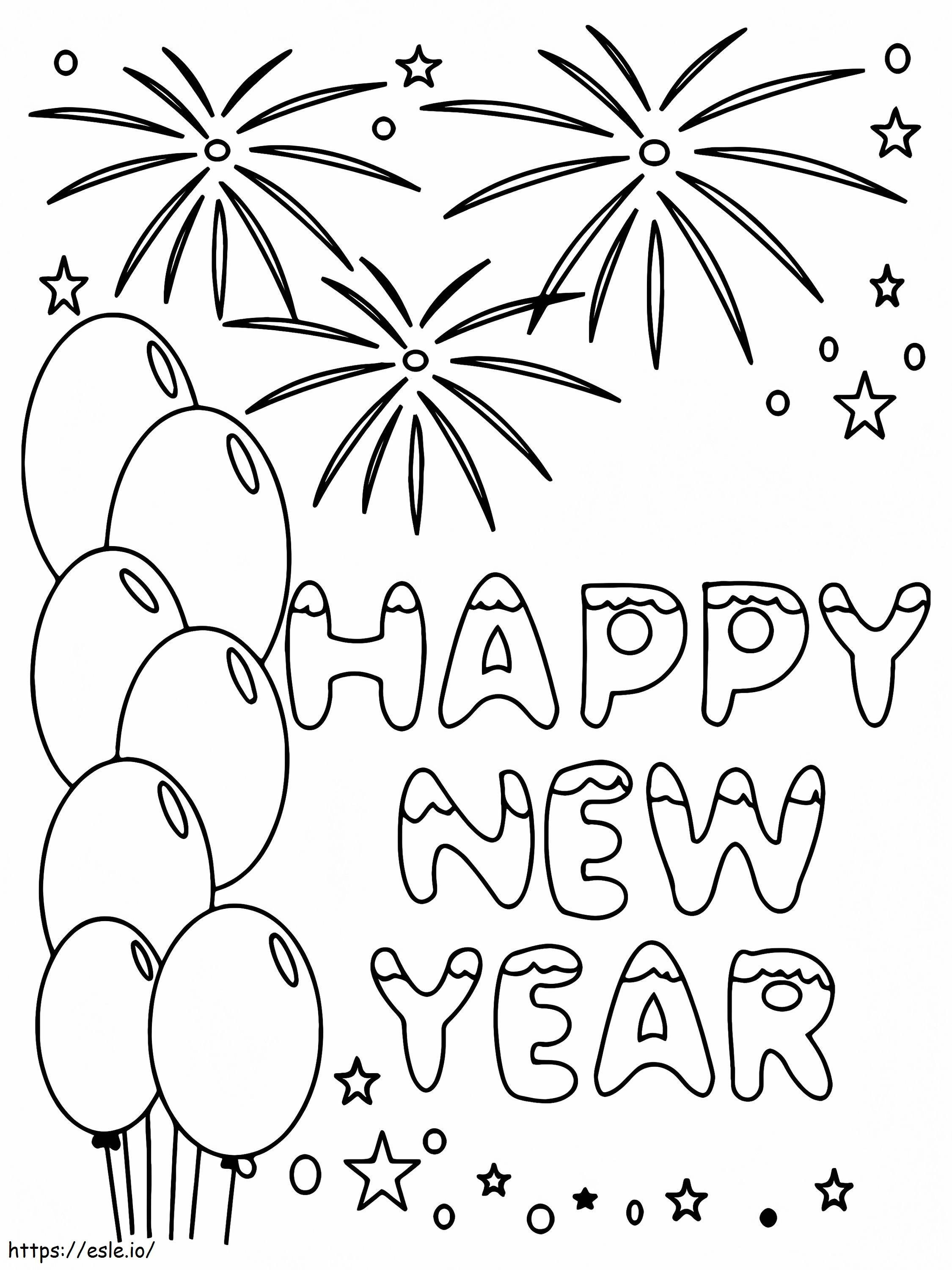 Happy New Year Coloring 3 coloring page
