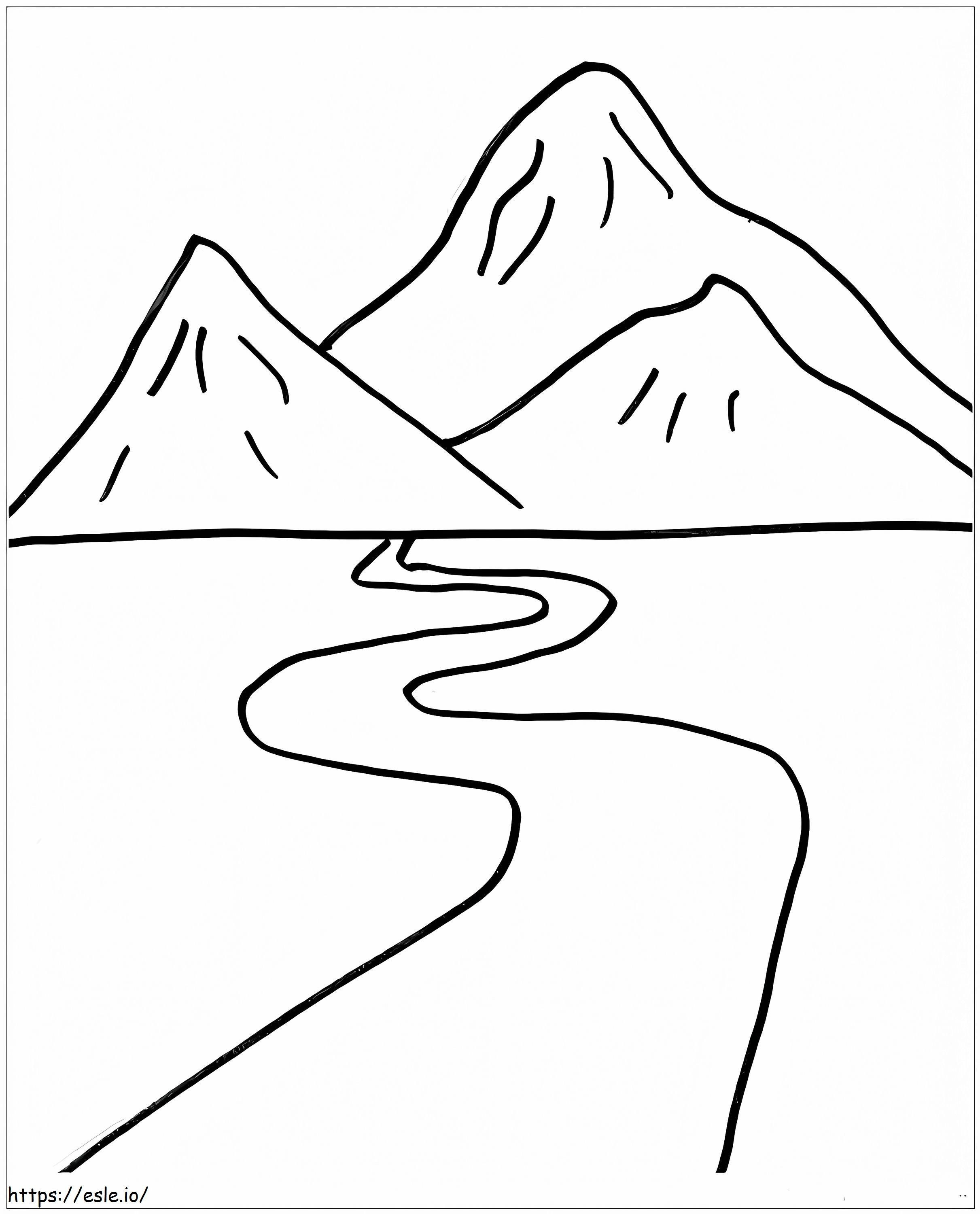 山への道 ぬりえ - 塗り絵