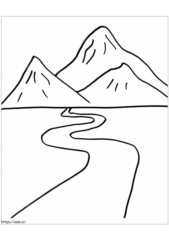 Estrada para a montanha para colorir