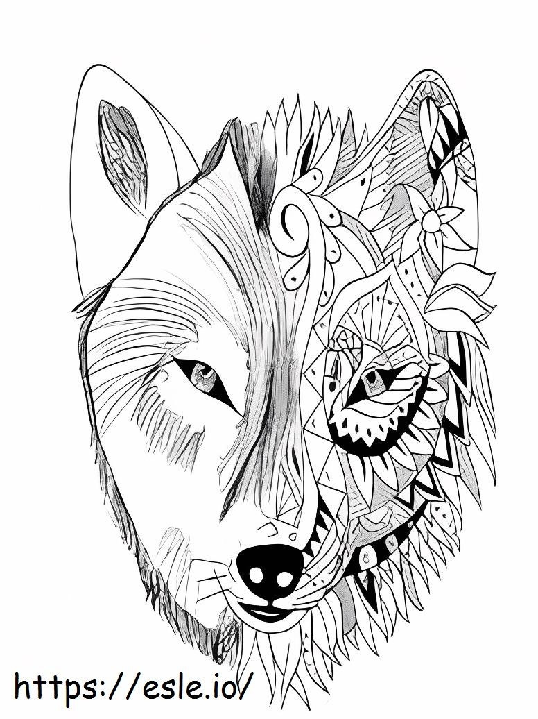 Wolf-tatoeages kleurplaat kleurplaat