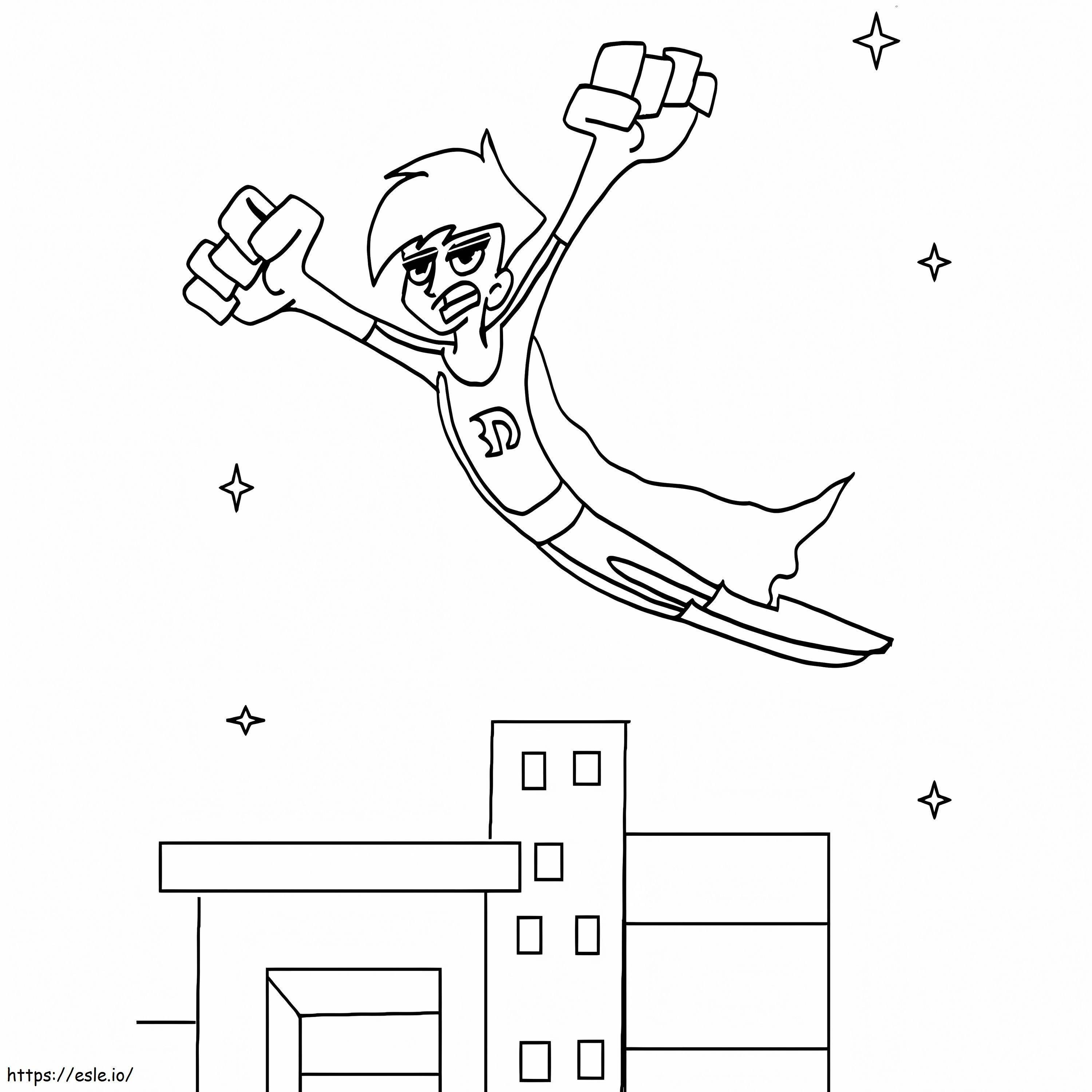 Coloriage Danny Fantôme volant à imprimer dessin