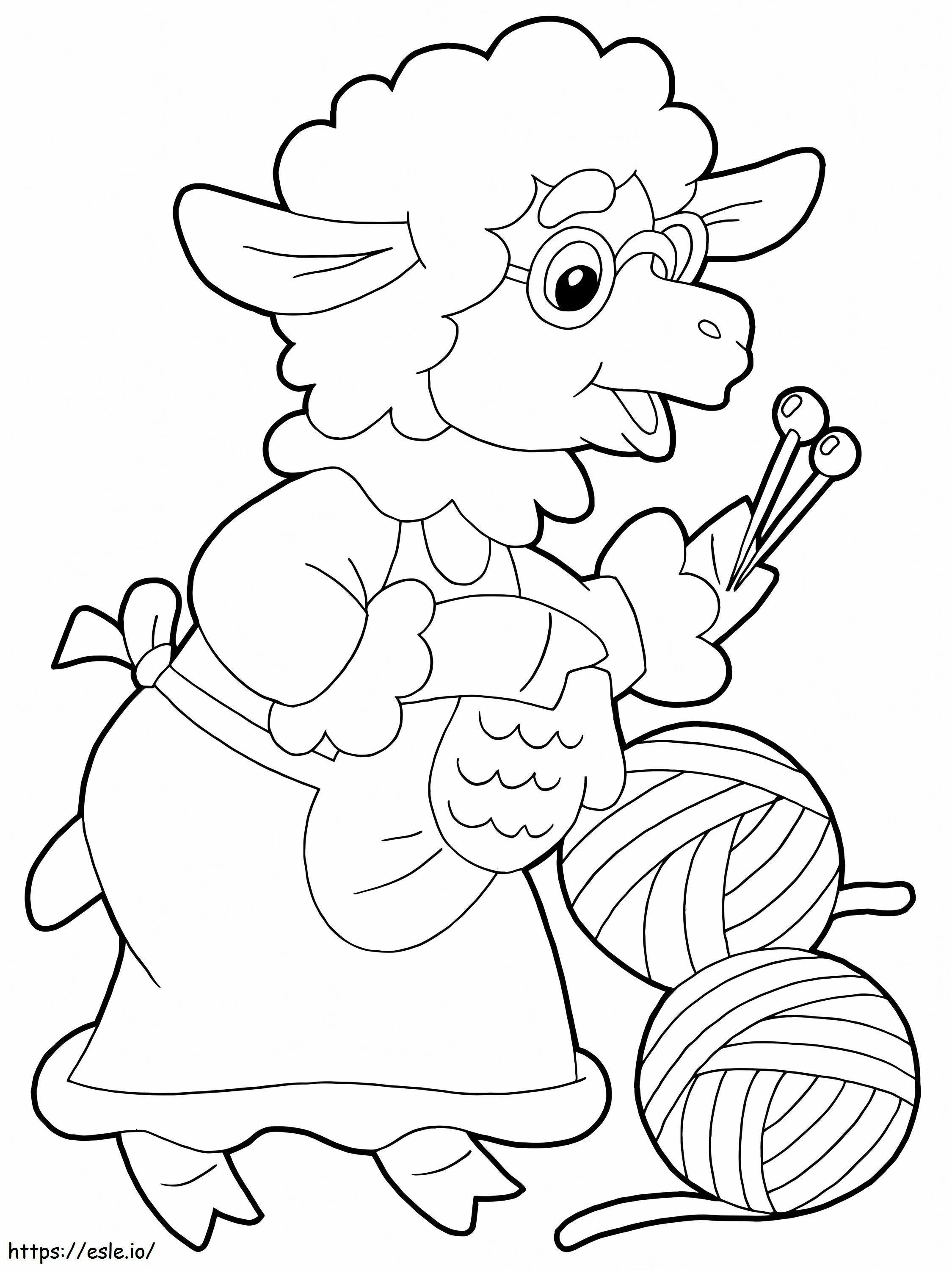 Grandmother Sheep coloring page