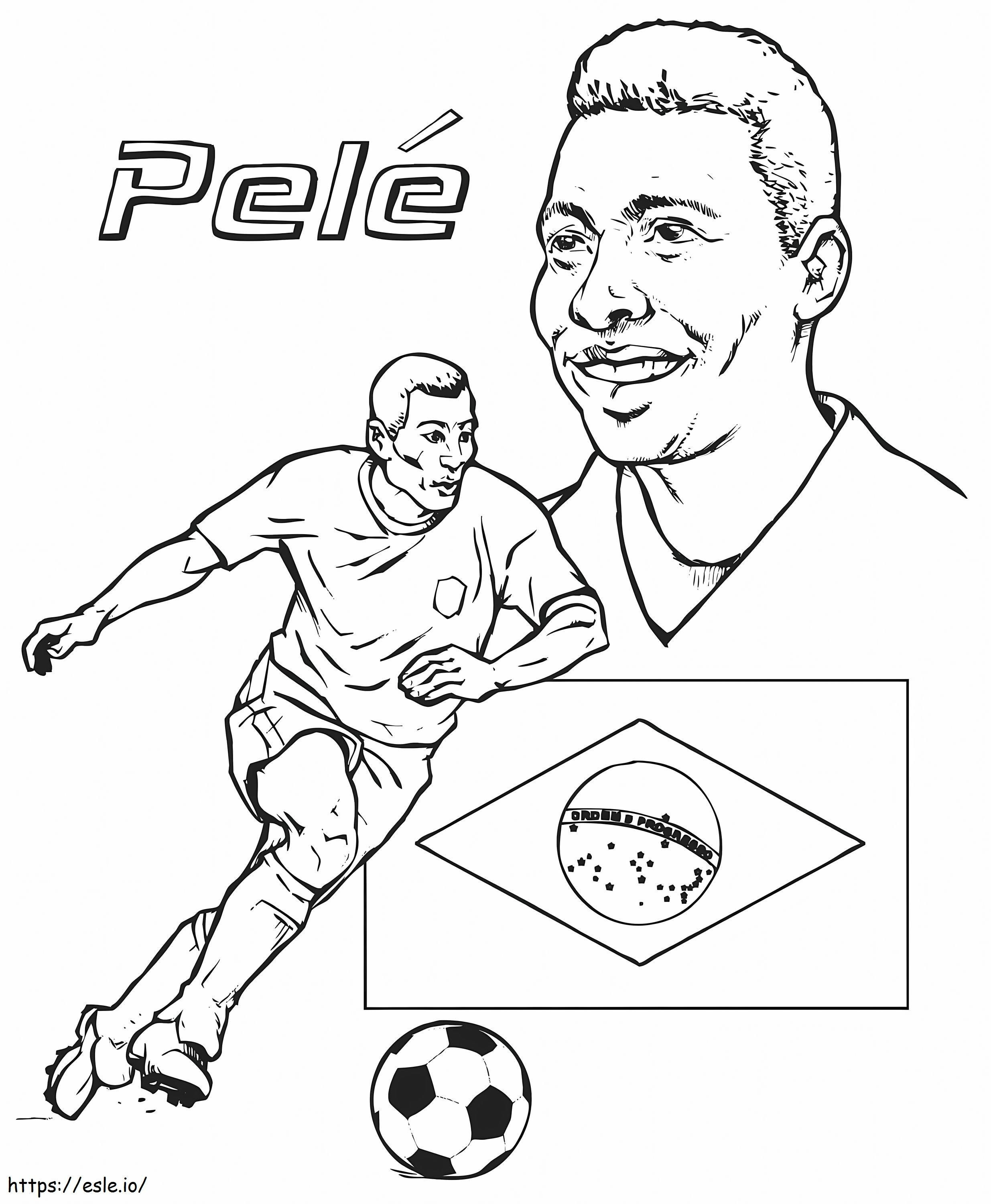 Futbolista Pelé para colorear