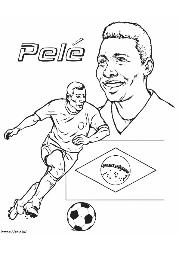 Il calciatore Pelé da colorare