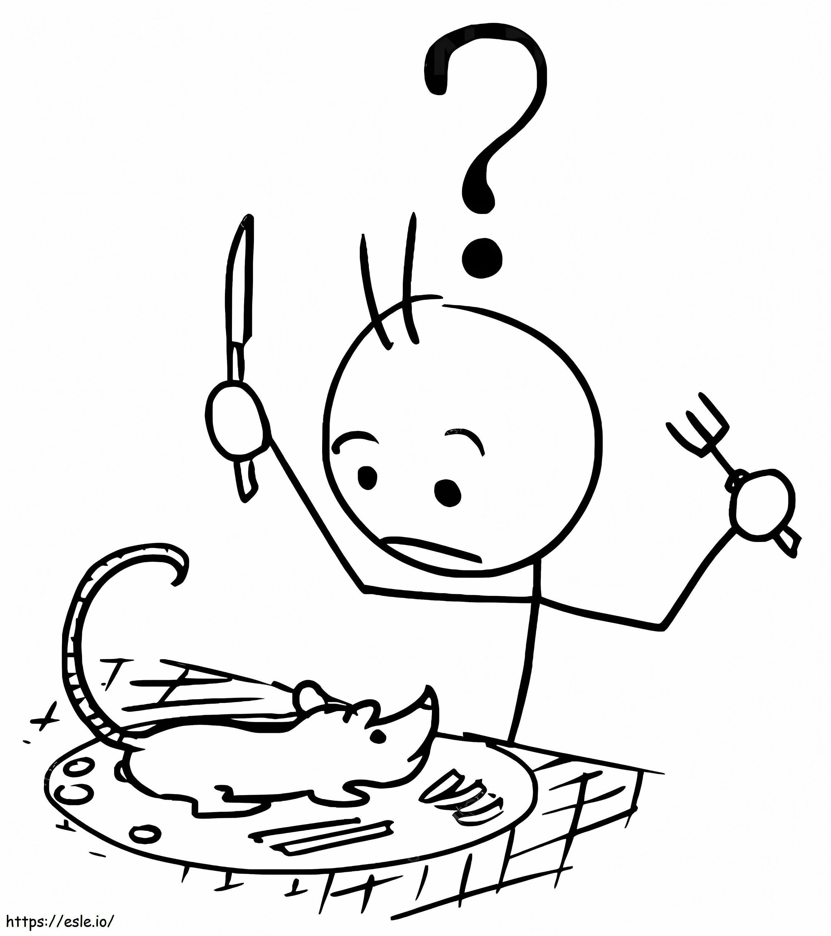 Stickman And A Mouse coloring page