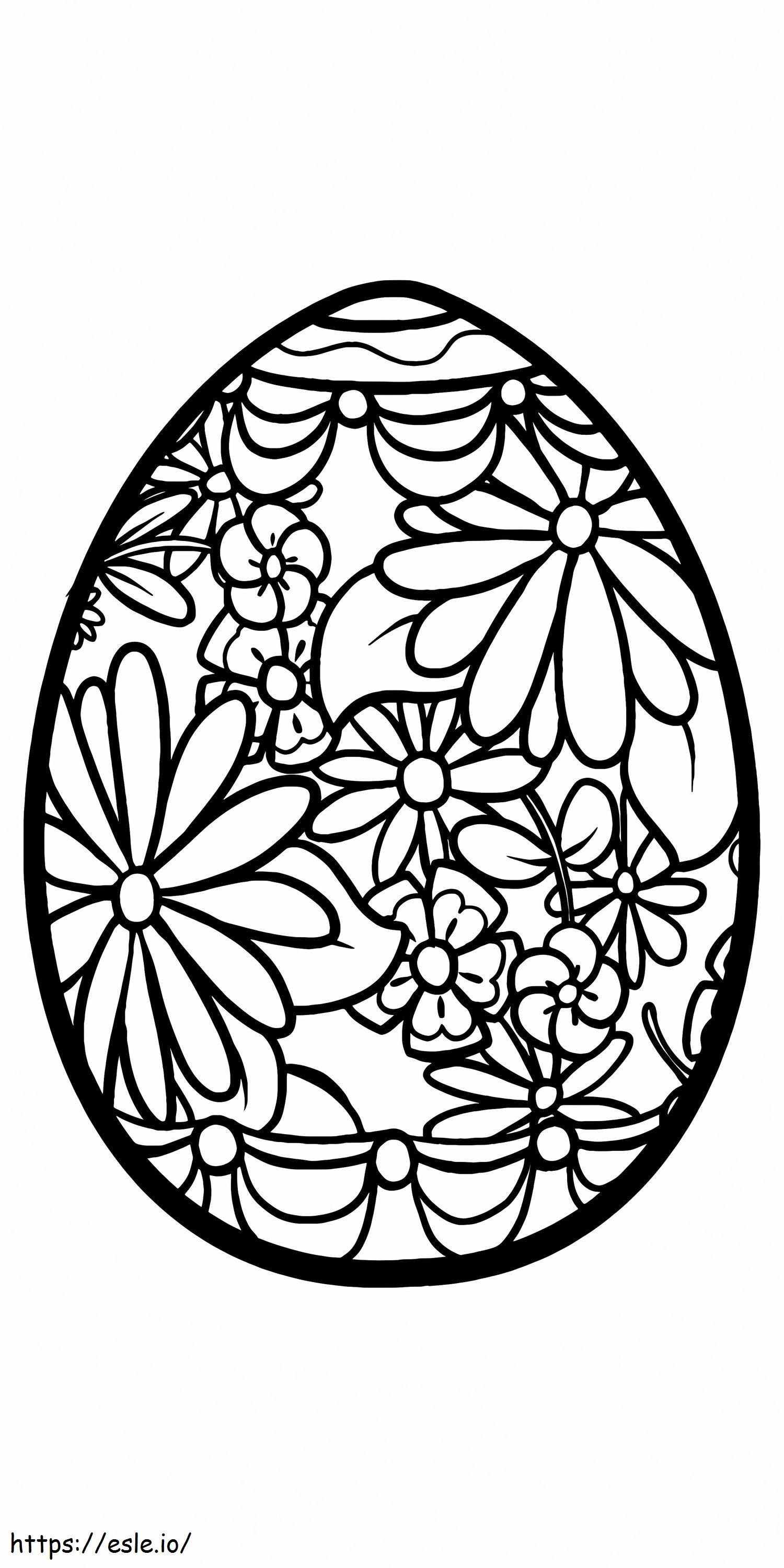 印刷可能なイースターエッグの花のパターン 9 ぬりえ - 塗り絵