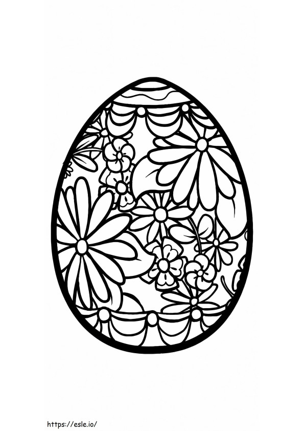 Modele cu flori de ouă de Paște imprimabile 9 de colorat